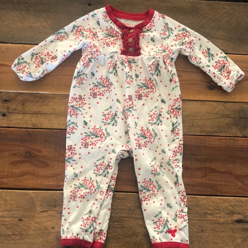 6-9M Burt’s Bees Christmas One Piece